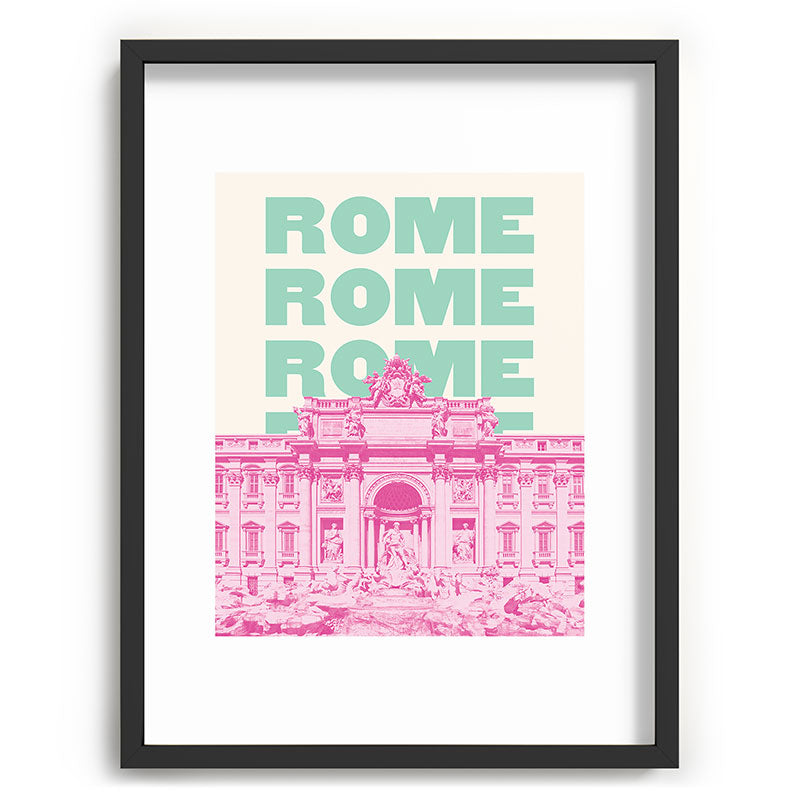 April Lane Art Rome Trevi Fountain Recessed Framing Rectangle