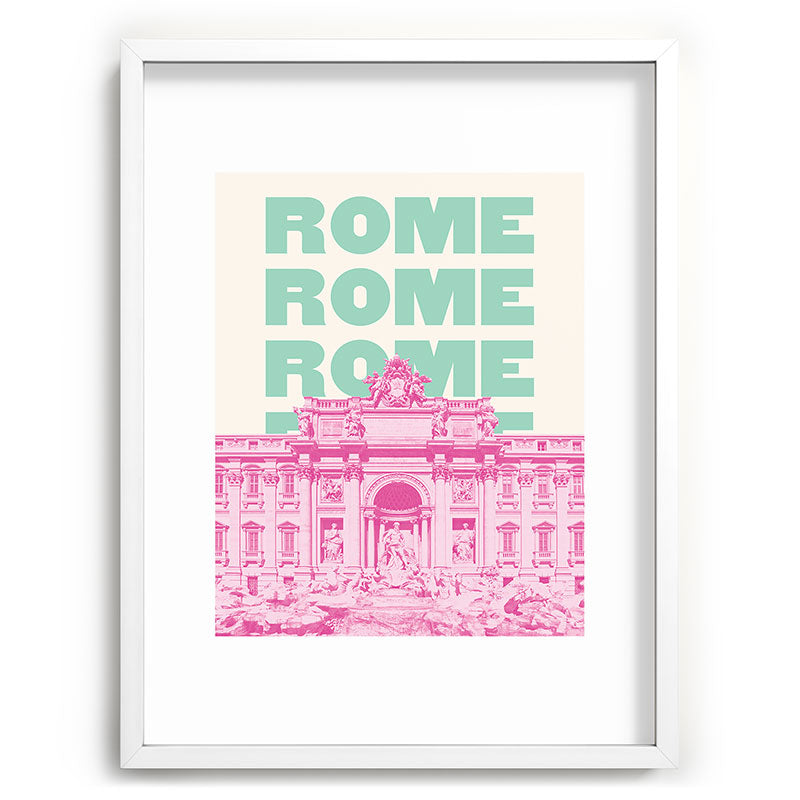 April Lane Art Rome Trevi Fountain Recessed Framing Rectangle