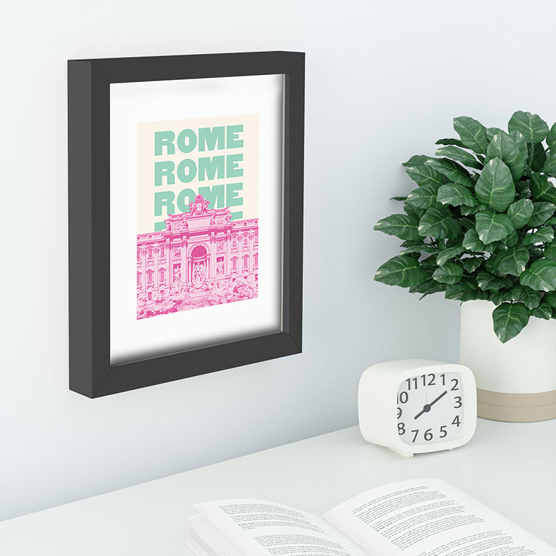 April Lane Art Rome Trevi Fountain Recessed Framing Rectangle