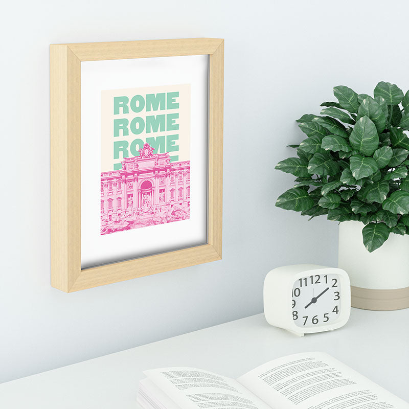 April Lane Art Rome Trevi Fountain Recessed Framing Rectangle