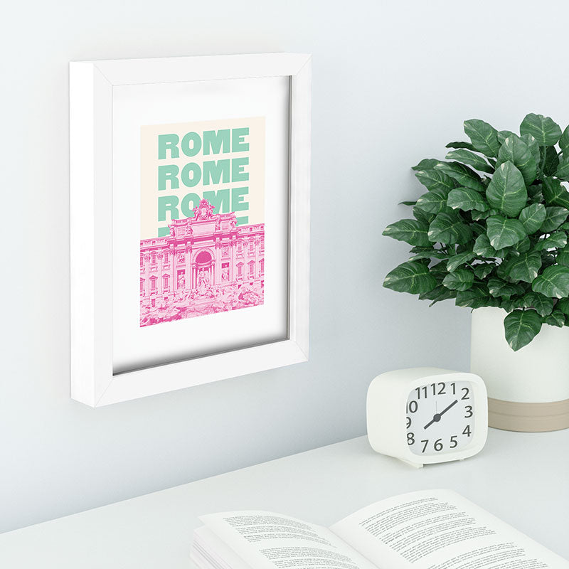 April Lane Art Rome Trevi Fountain Recessed Framing Rectangle
