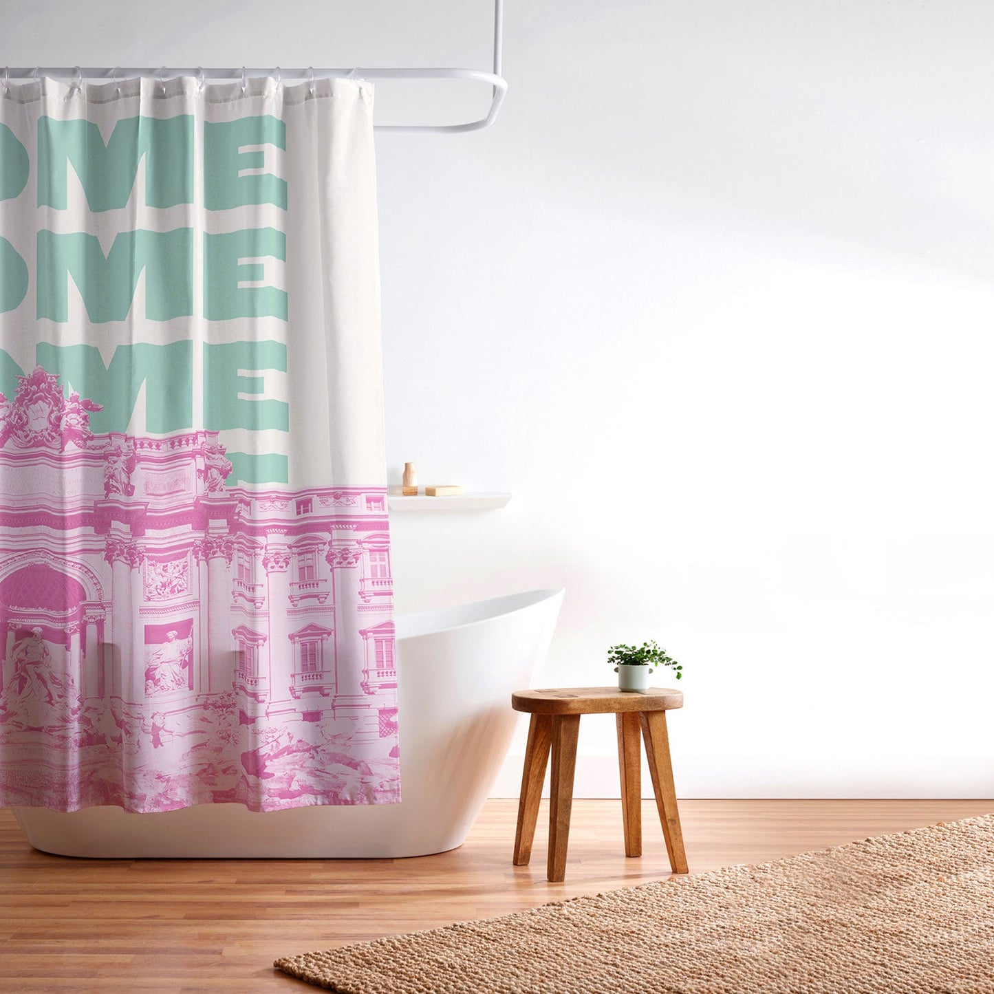 April Lane Art Rome Trevi Fountain Shower Curtain