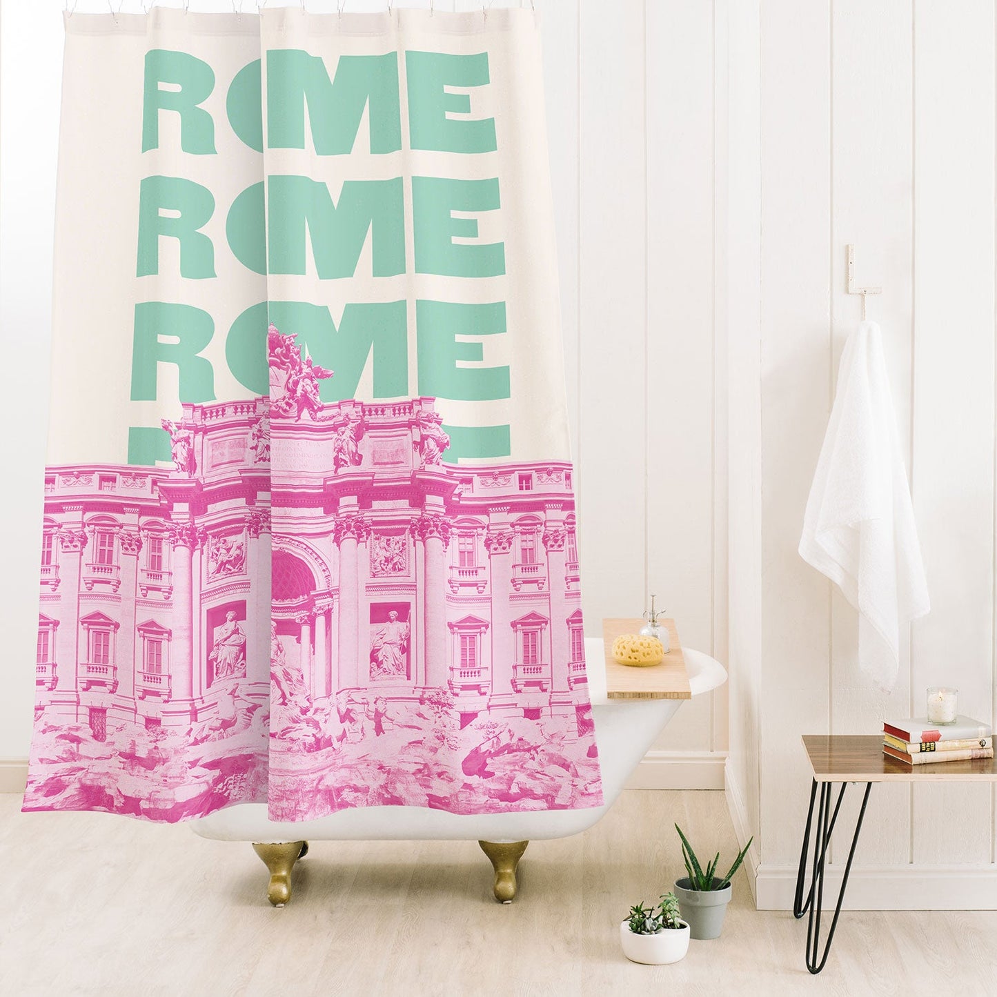 April Lane Art Rome Trevi Fountain Shower Curtain