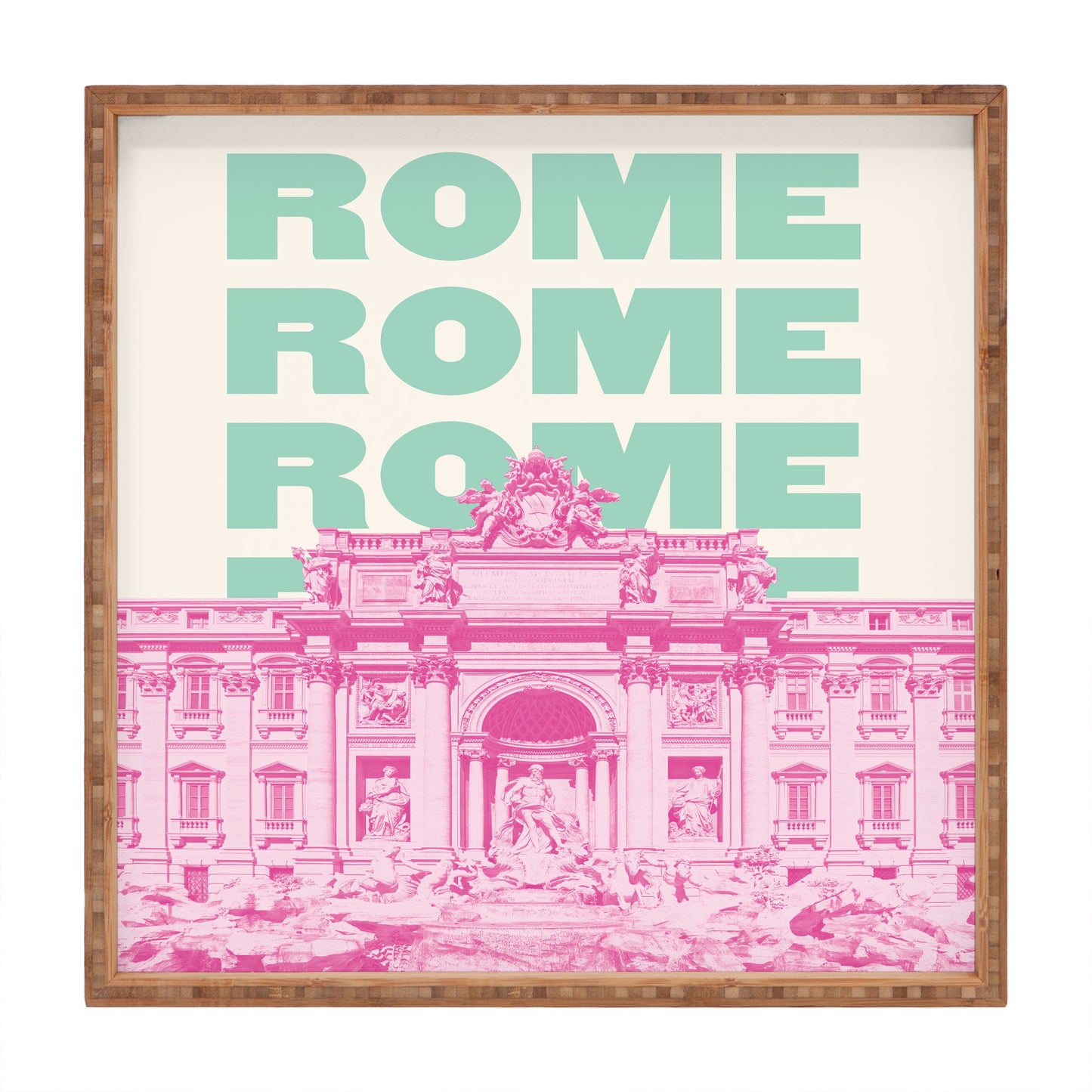 April Lane Art Rome Trevi Fountain Square Tray