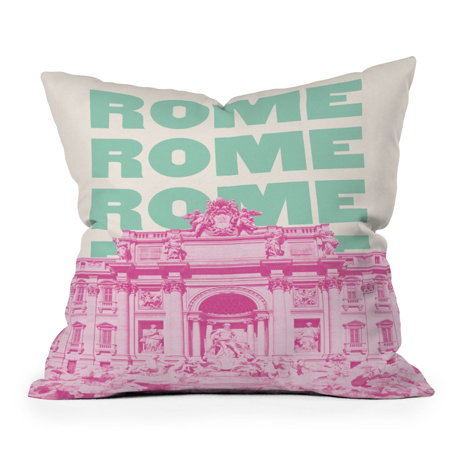 April Lane Art Rome Trevi Fountain Outdoor Throw Pillow