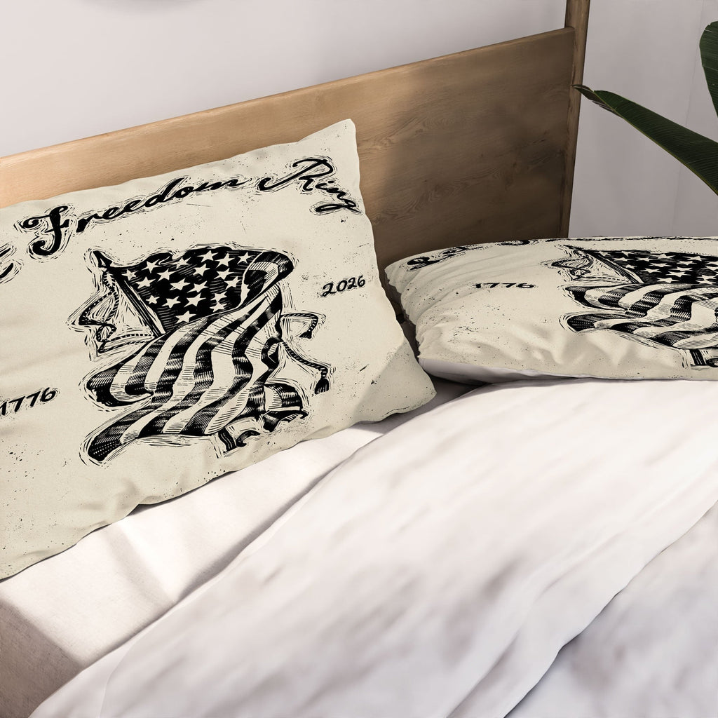 DENY Designs Let Freedom Ring Block Pillow Shams