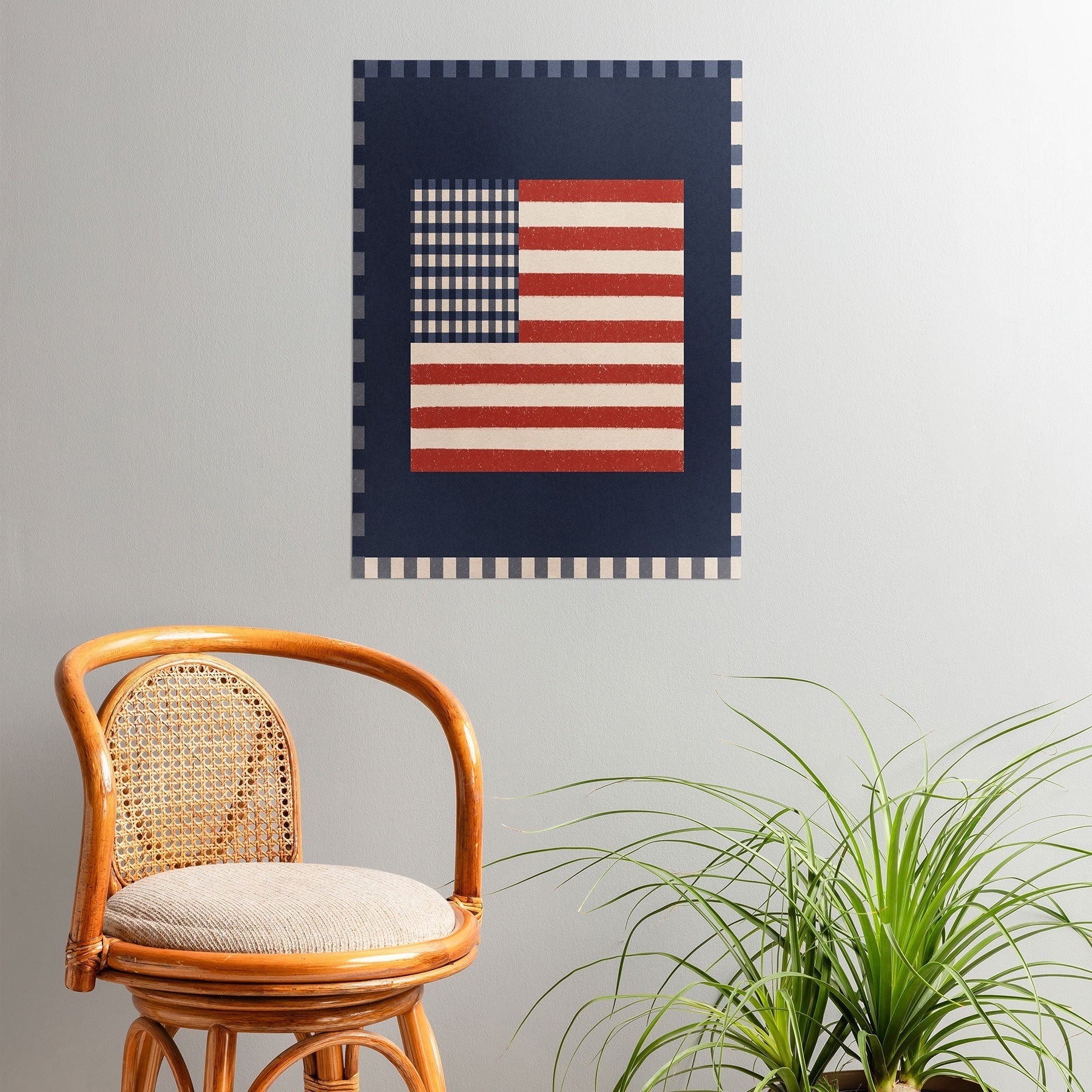 DENY Designs Gingham Flag Poster