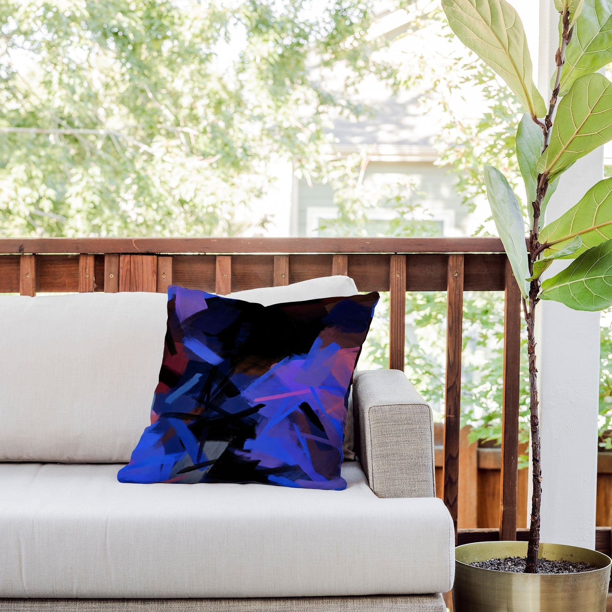 83 Oranges Midnight Sparks Outdoor Throw Pillow