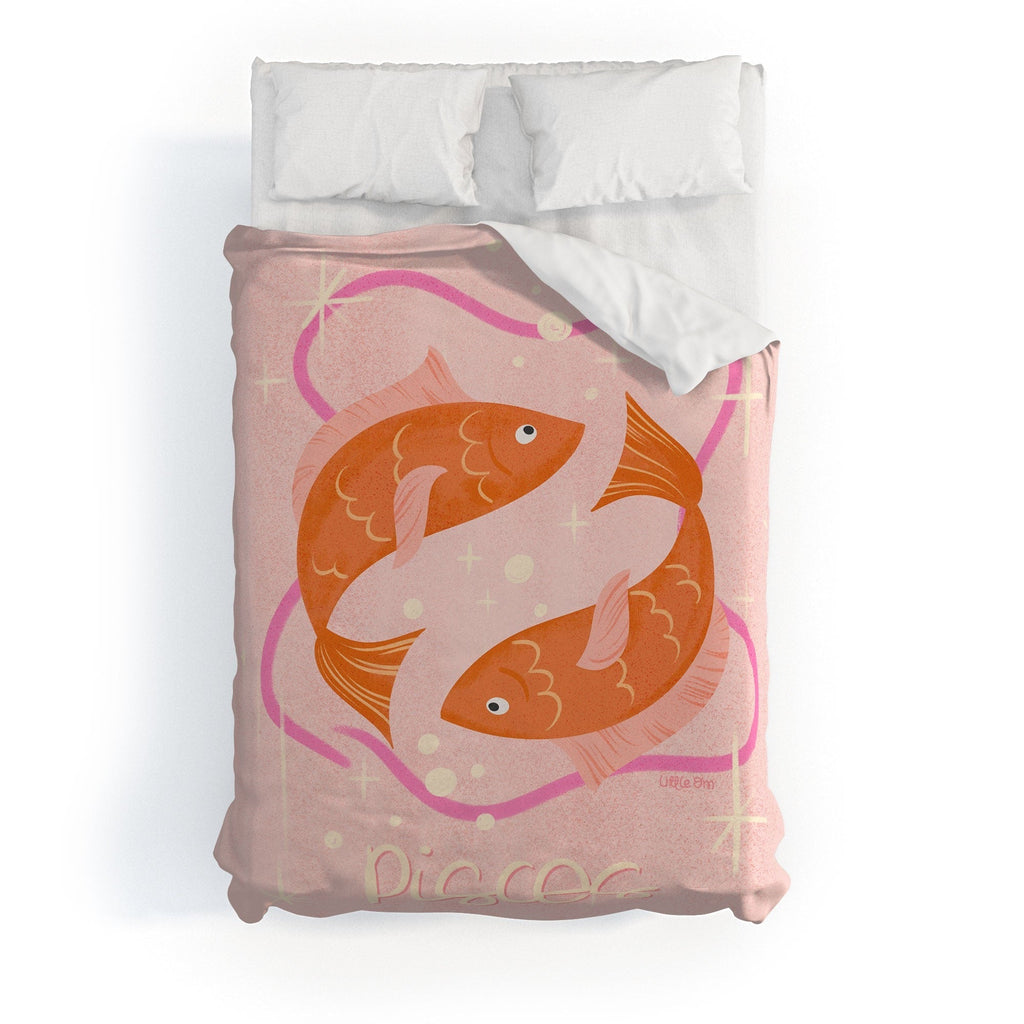 Little Om Zodiac Sign Pisces Duvet Cover