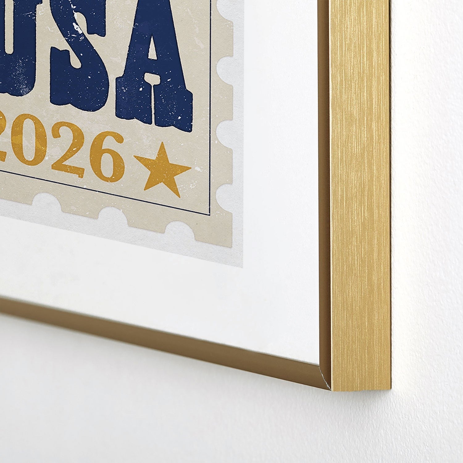 DENY Designs USA Stamp Metal Framed Art Print