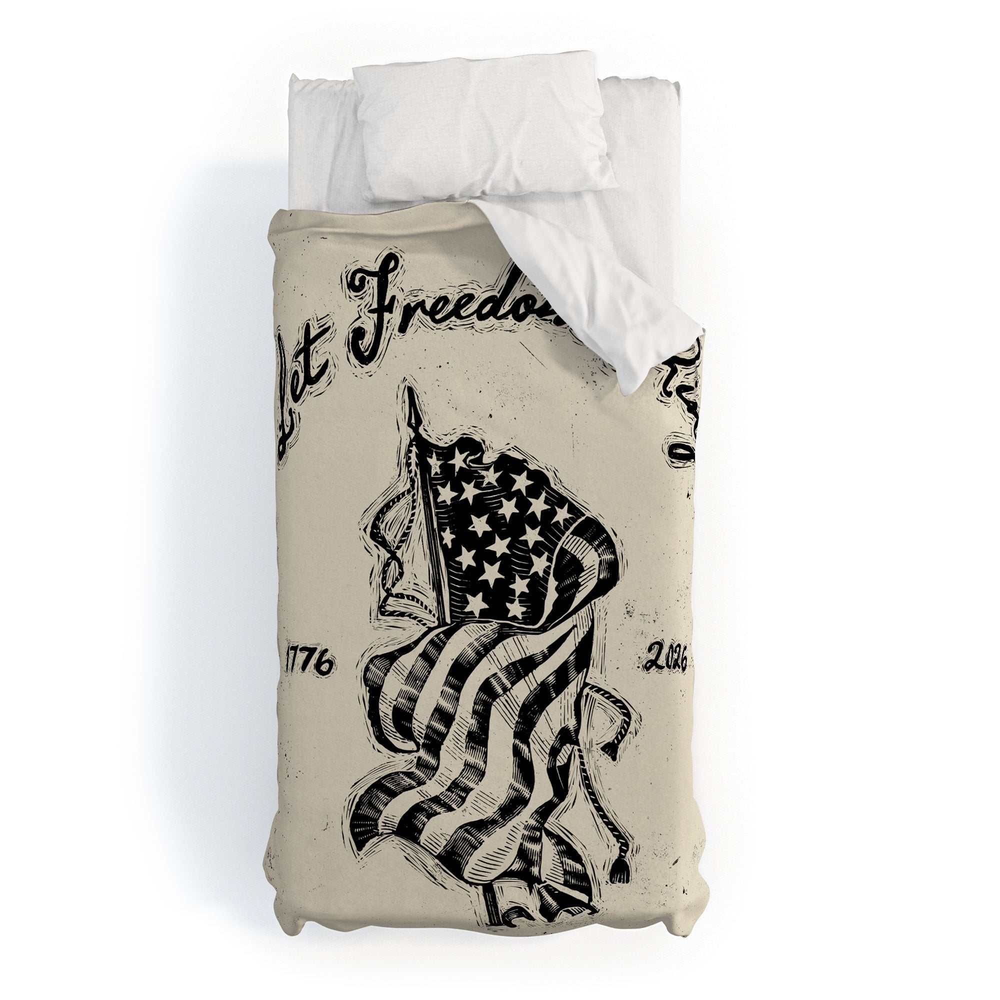 DENY Designs Let Freedom Ring Block Duvet Cover