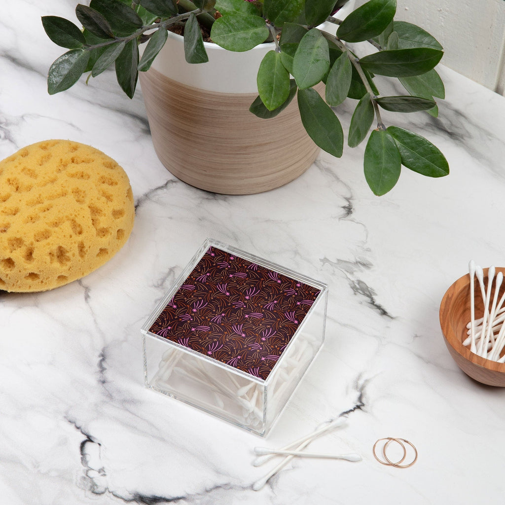 Little Om Pattern Shooting Stars plum Acrylic Box