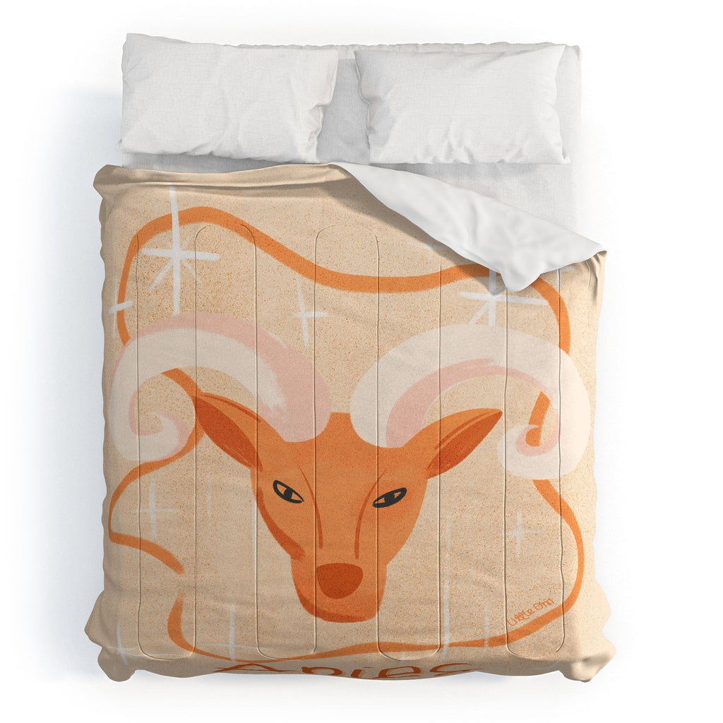 Little Om Zodiac Signs Aries Comforter
