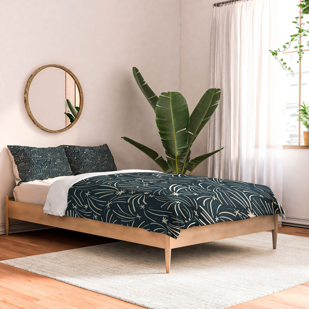 Little Om Pattern Shooting Stars blue Comforter