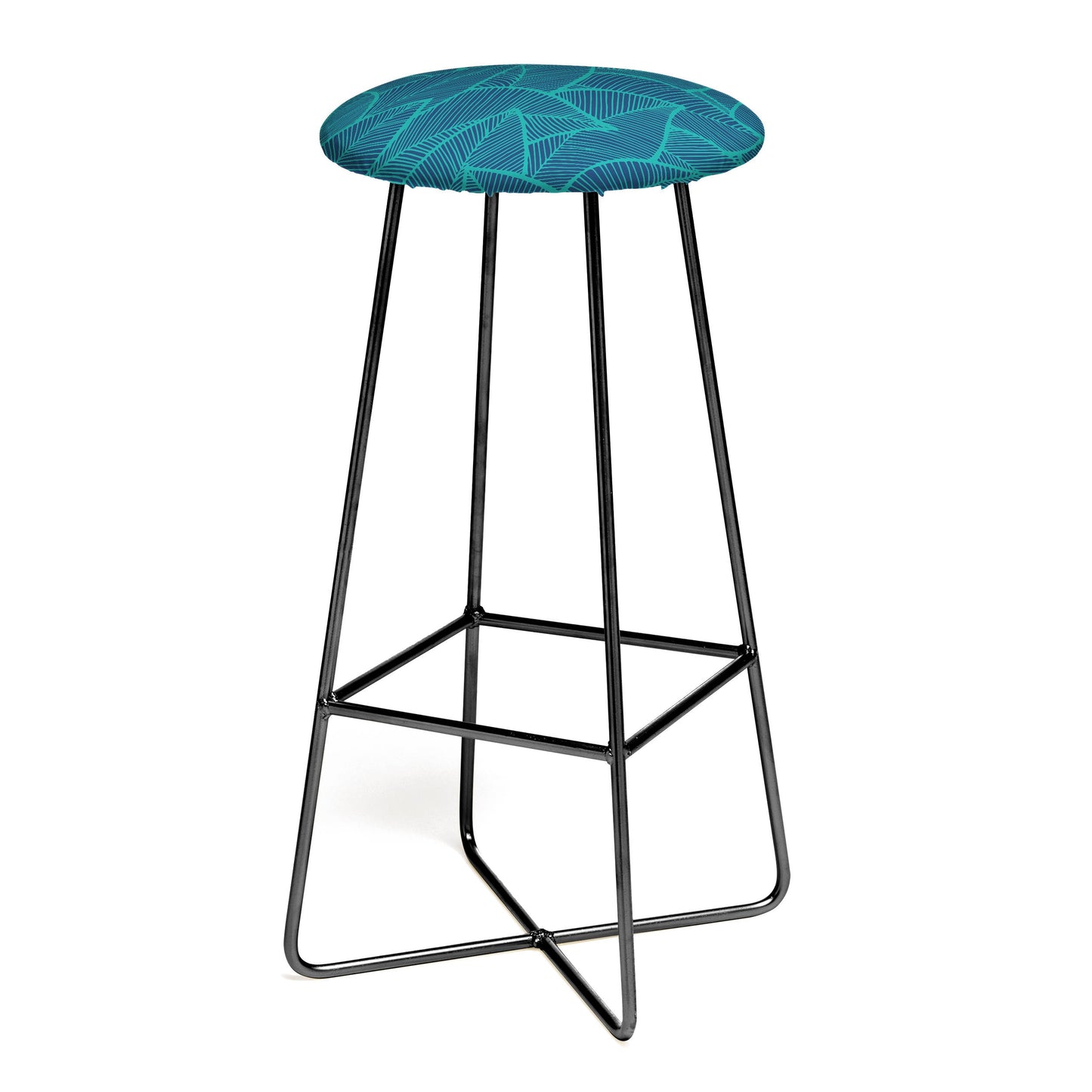 Arcturus Blue Green Leaves Bar Stool