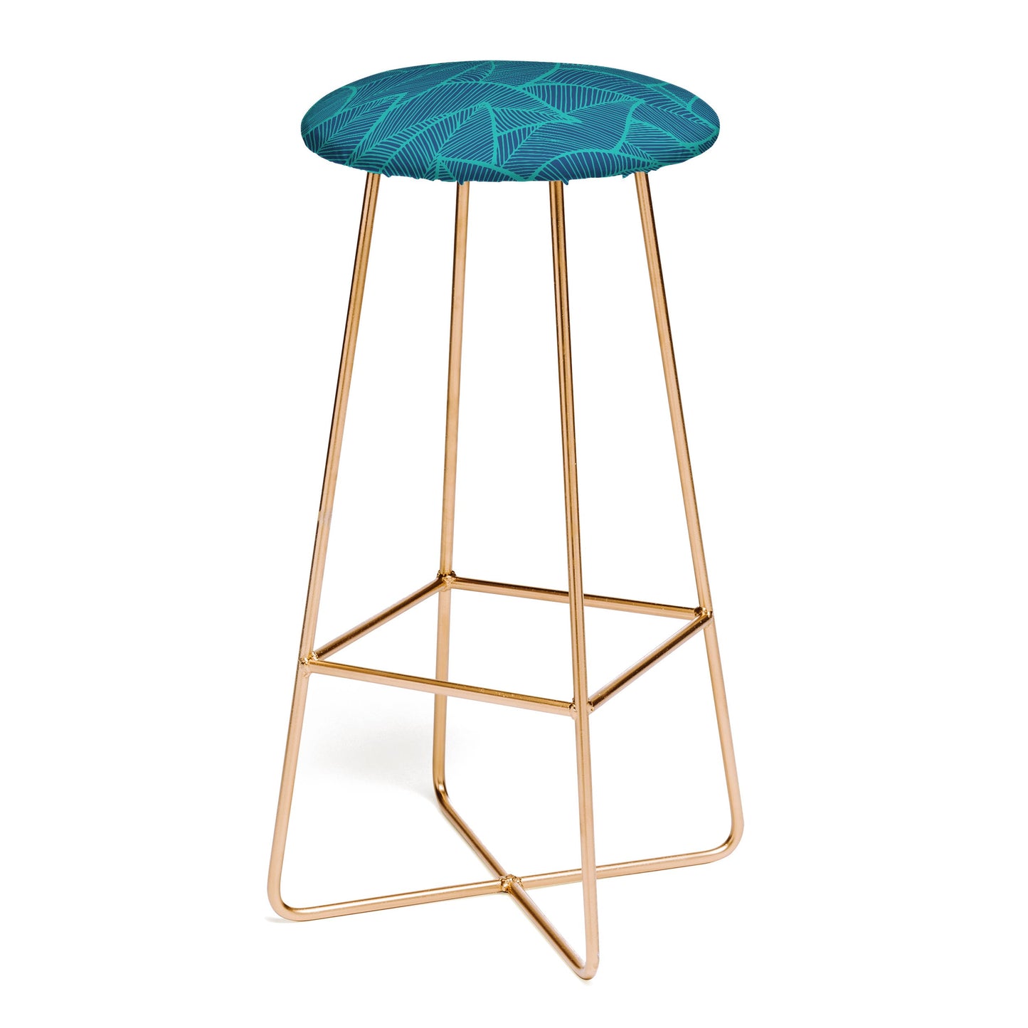 Arcturus Blue Green Leaves Bar Stool