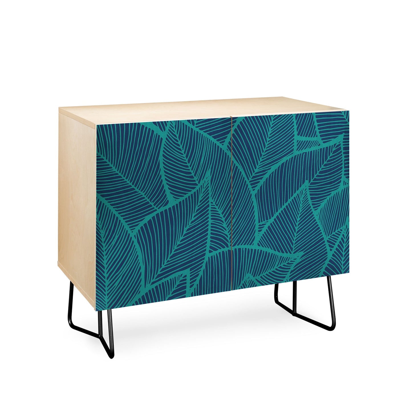 Arcturus Blue Green Leaves Credenza