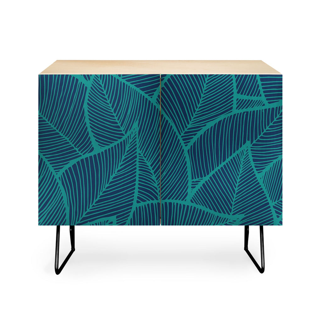 Arcturus Blue Green Leaves Credenza
