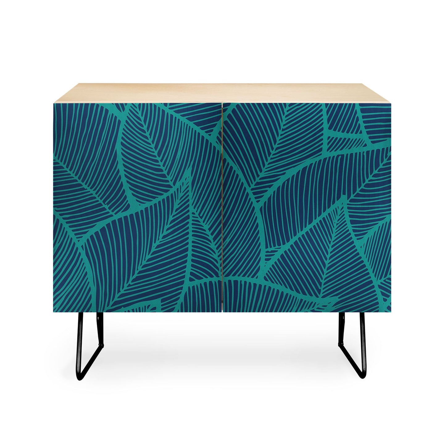 Arcturus Blue Green Leaves Credenza