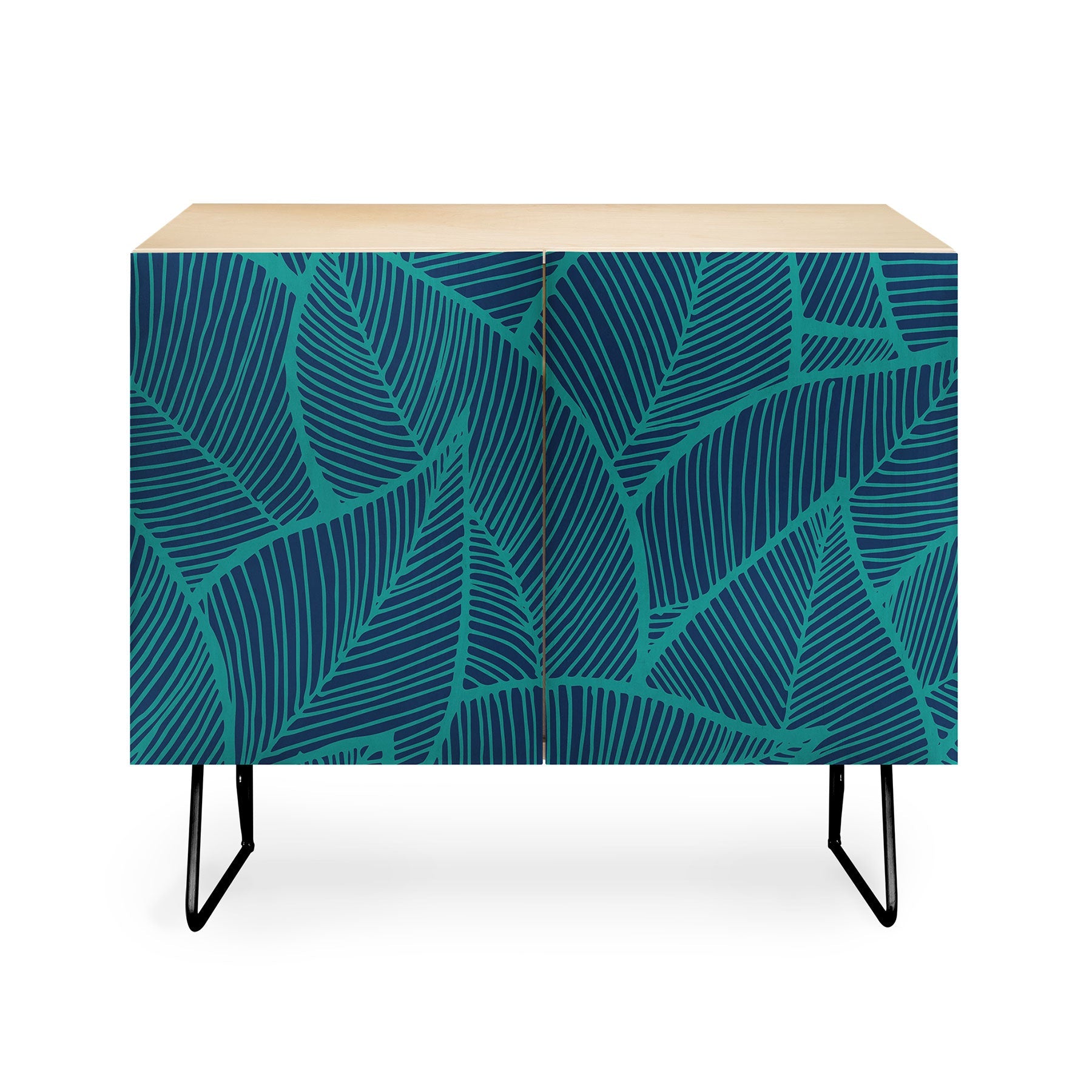 Arcturus Blue Green Leaves Credenza