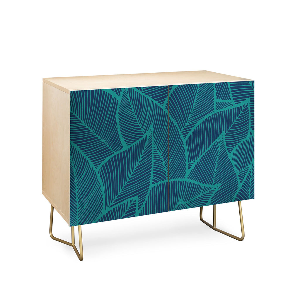 Arcturus Blue Green Leaves Credenza