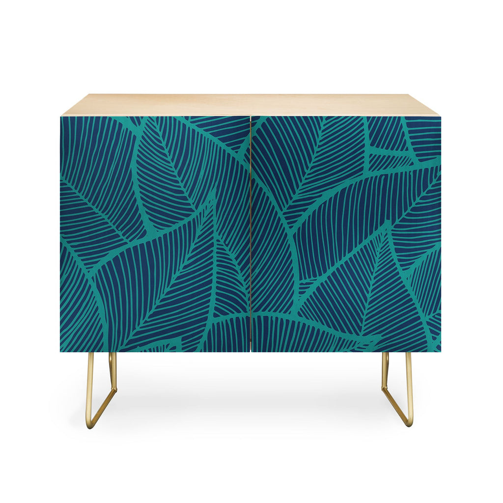 Arcturus Blue Green Leaves Credenza