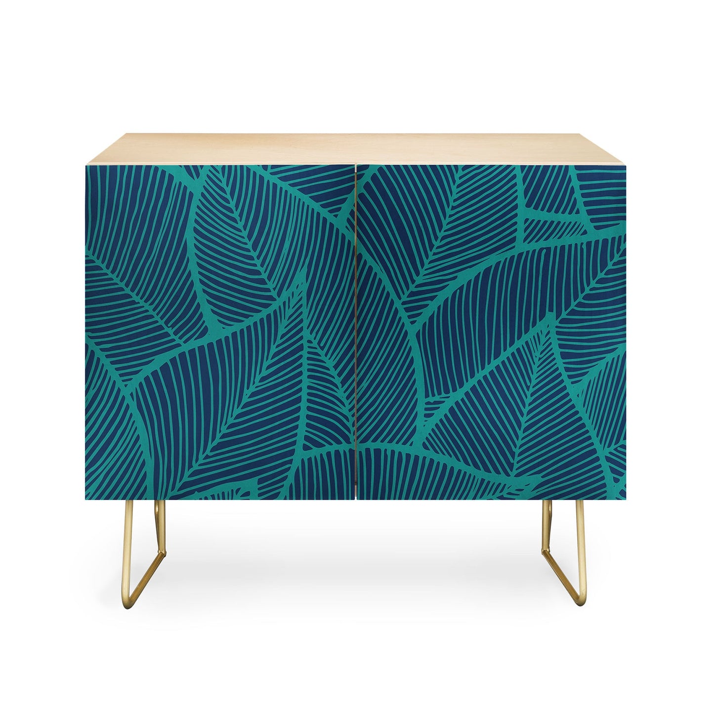 Arcturus Blue Green Leaves Credenza