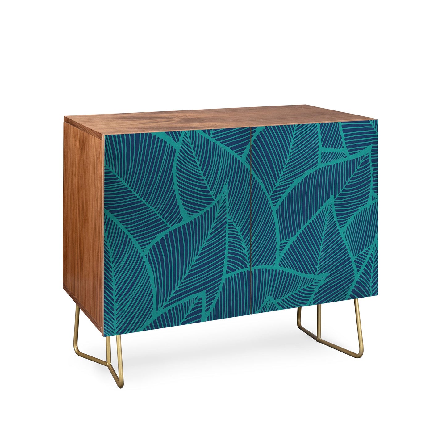 Arcturus Blue Green Leaves Credenza