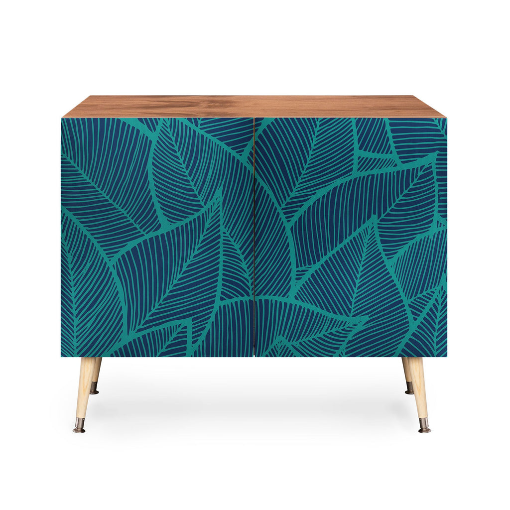 Arcturus Blue Green Leaves Credenza