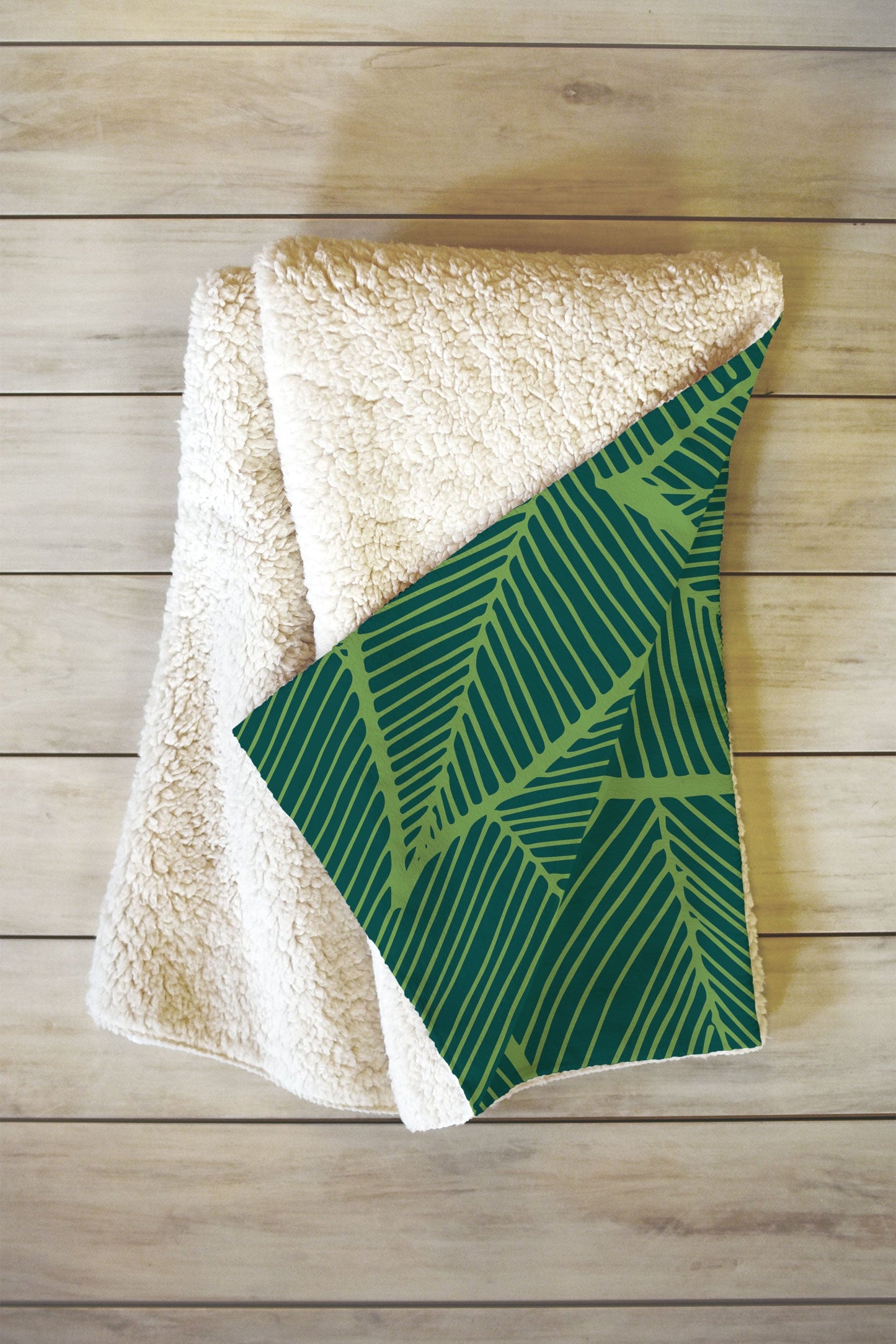 Arcturus Lime Green Leaves Fleece Throw Blanket