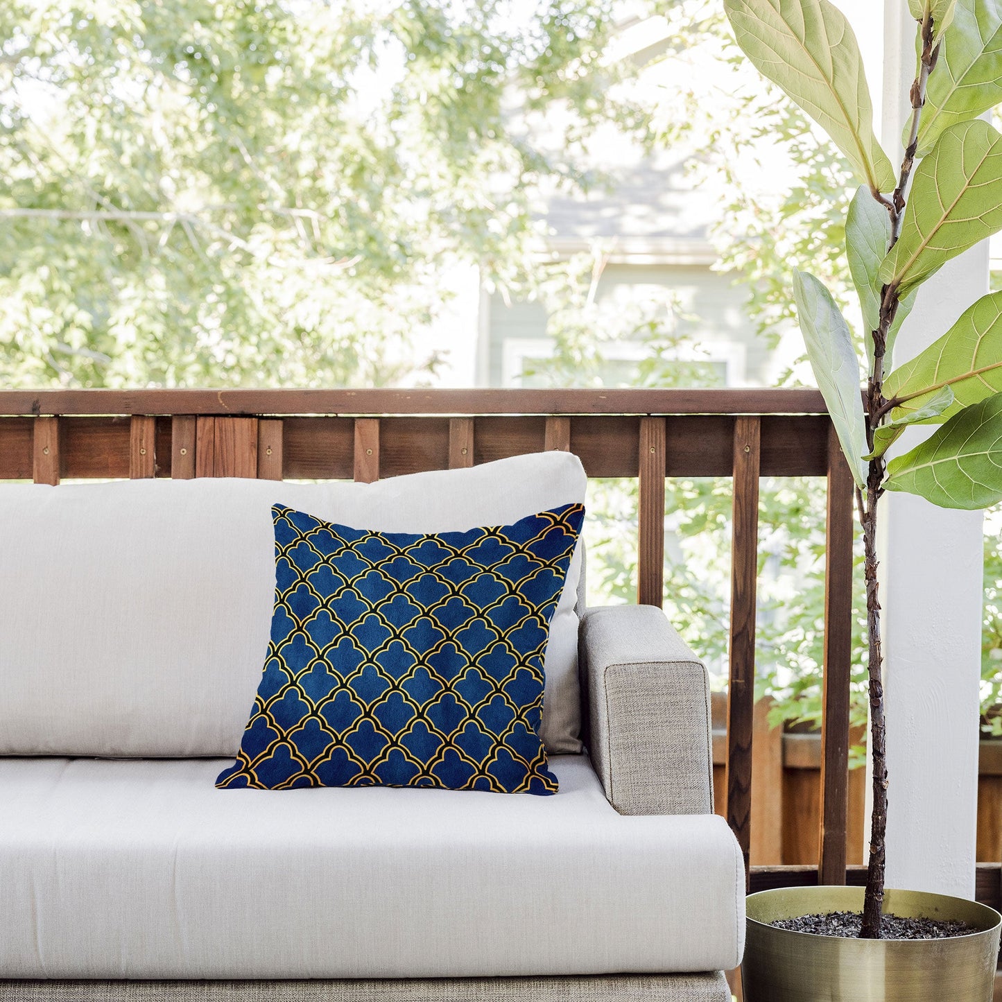 Arcturus Quatrefoil Outdoor Throw Pillow