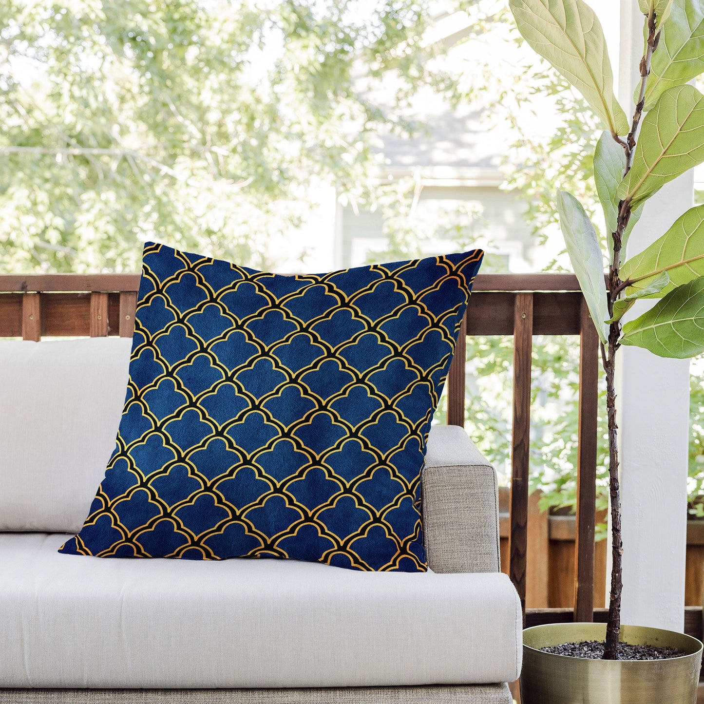 Arcturus Quatrefoil Outdoor Throw Pillow