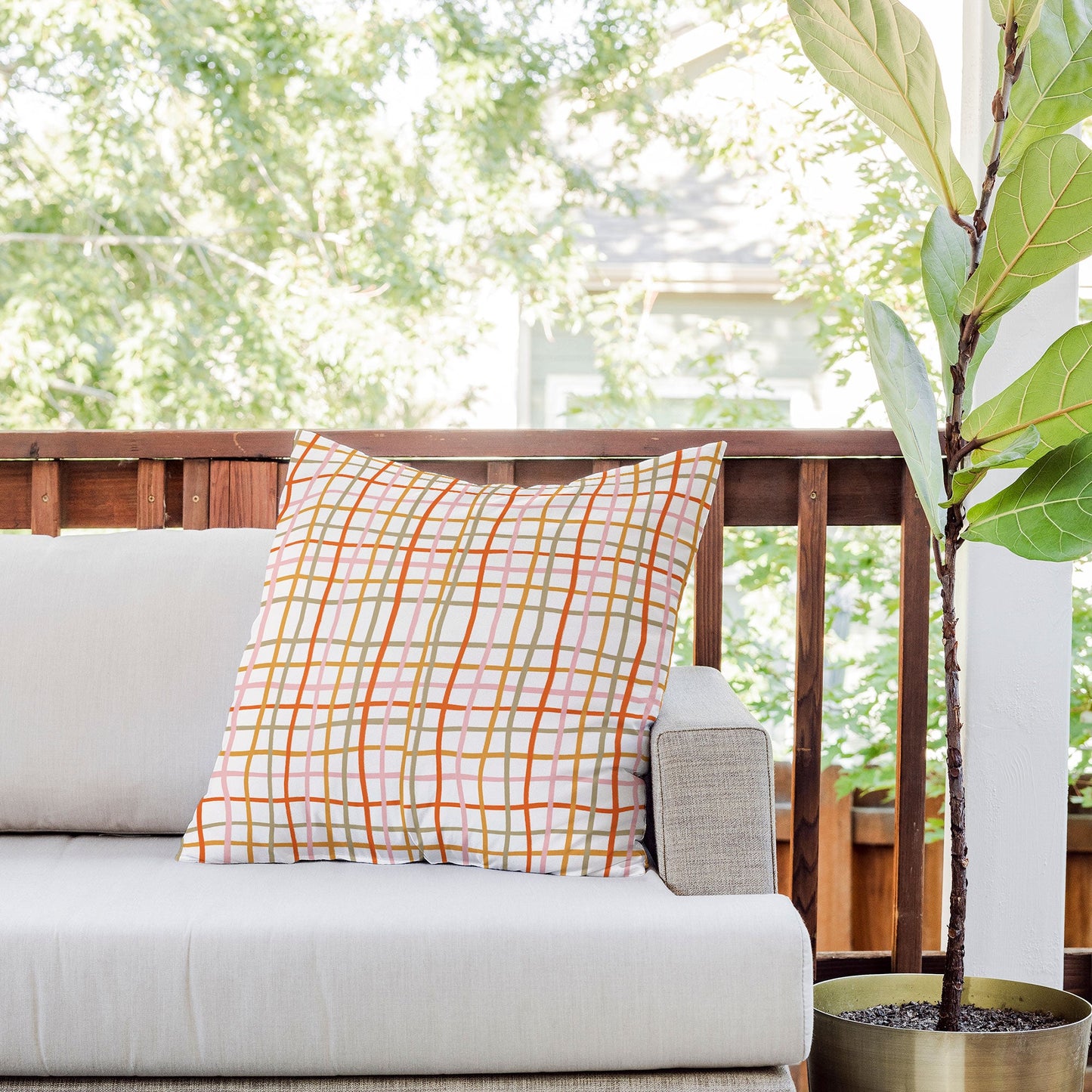 artyguava Weave Pattern Outdoor Throw Pillow