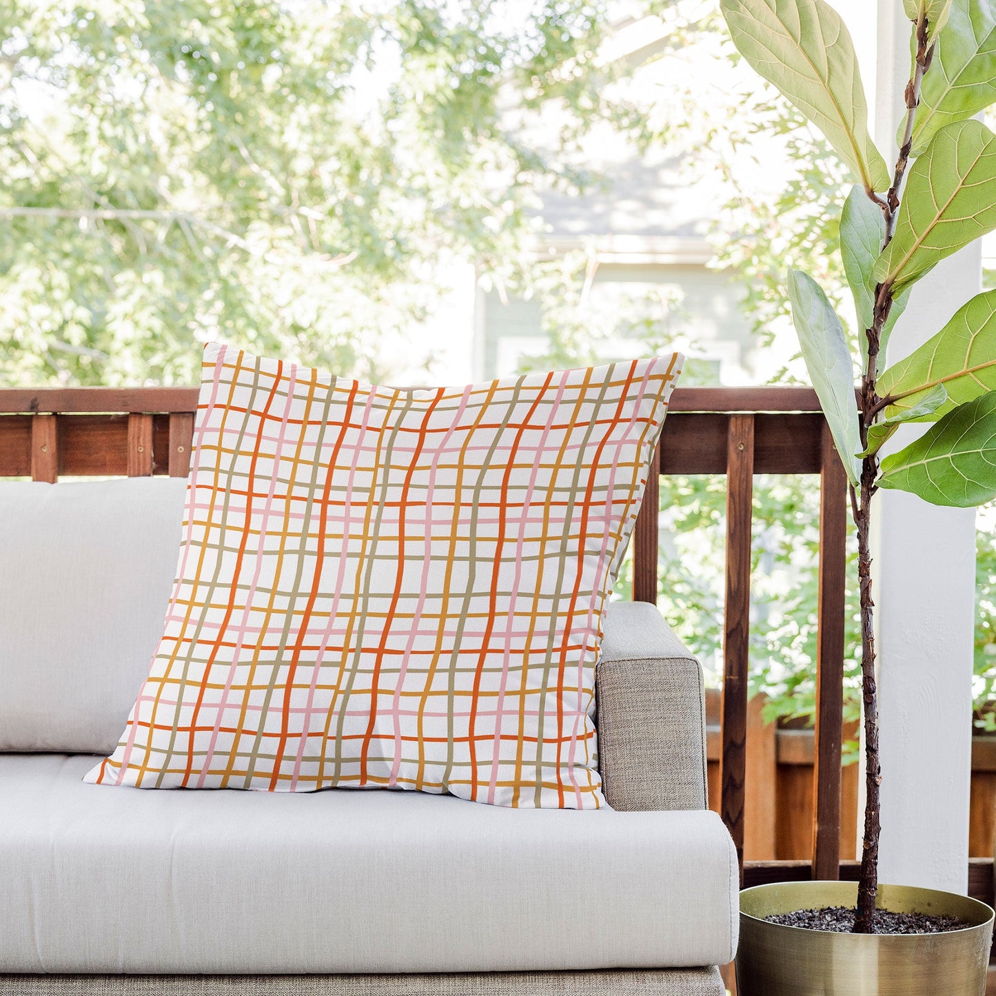 artyguava Weave Pattern Outdoor Throw Pillow