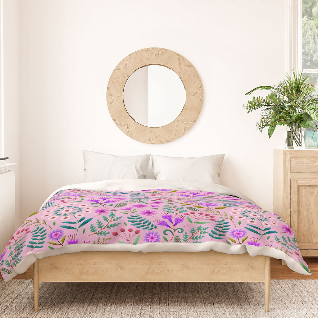 Pimlada Phuapradit Ditsy Purple Floral Half Drop Duvet Cover