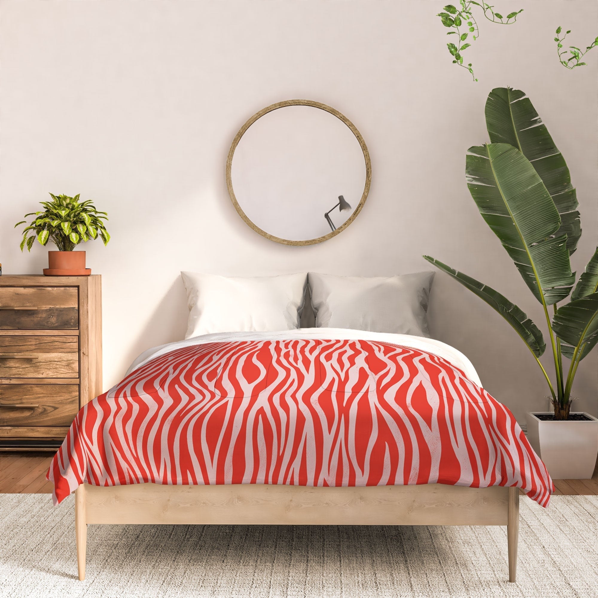 Avenie BR Red Zebra Stripe Comforter