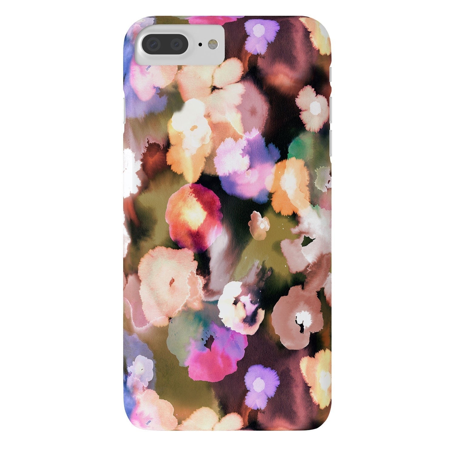 Ninola Design Botanic Retreat Ombre Abstract Watercolor Flowers Pink gold Phone Case