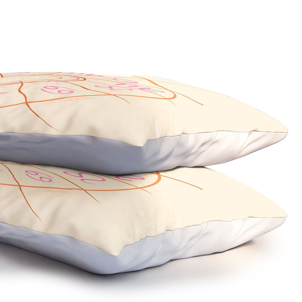 Little Om Zodiac Signs cream Pillow Shams
