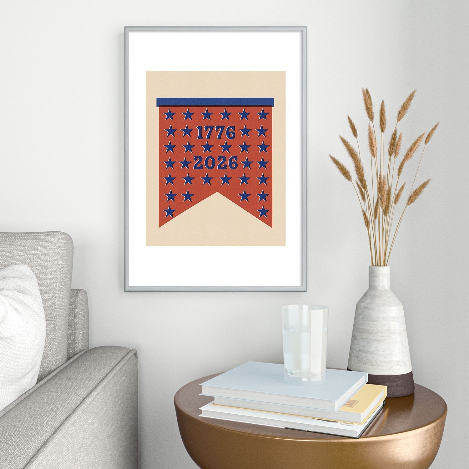 DENY Designs Star Banner Metal Framed Art Print