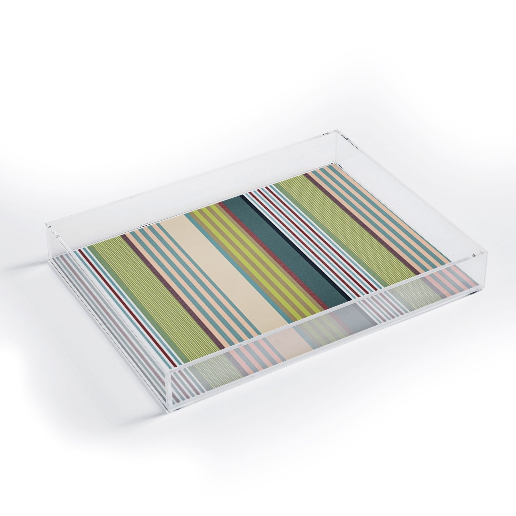 Marta Barragan Camarasa Colorful Stripe Delight Acrylic Tray