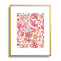 Ninola Design Botanic Retreat Coral Reef Crab Lobster Red Metal Framed Art Print
