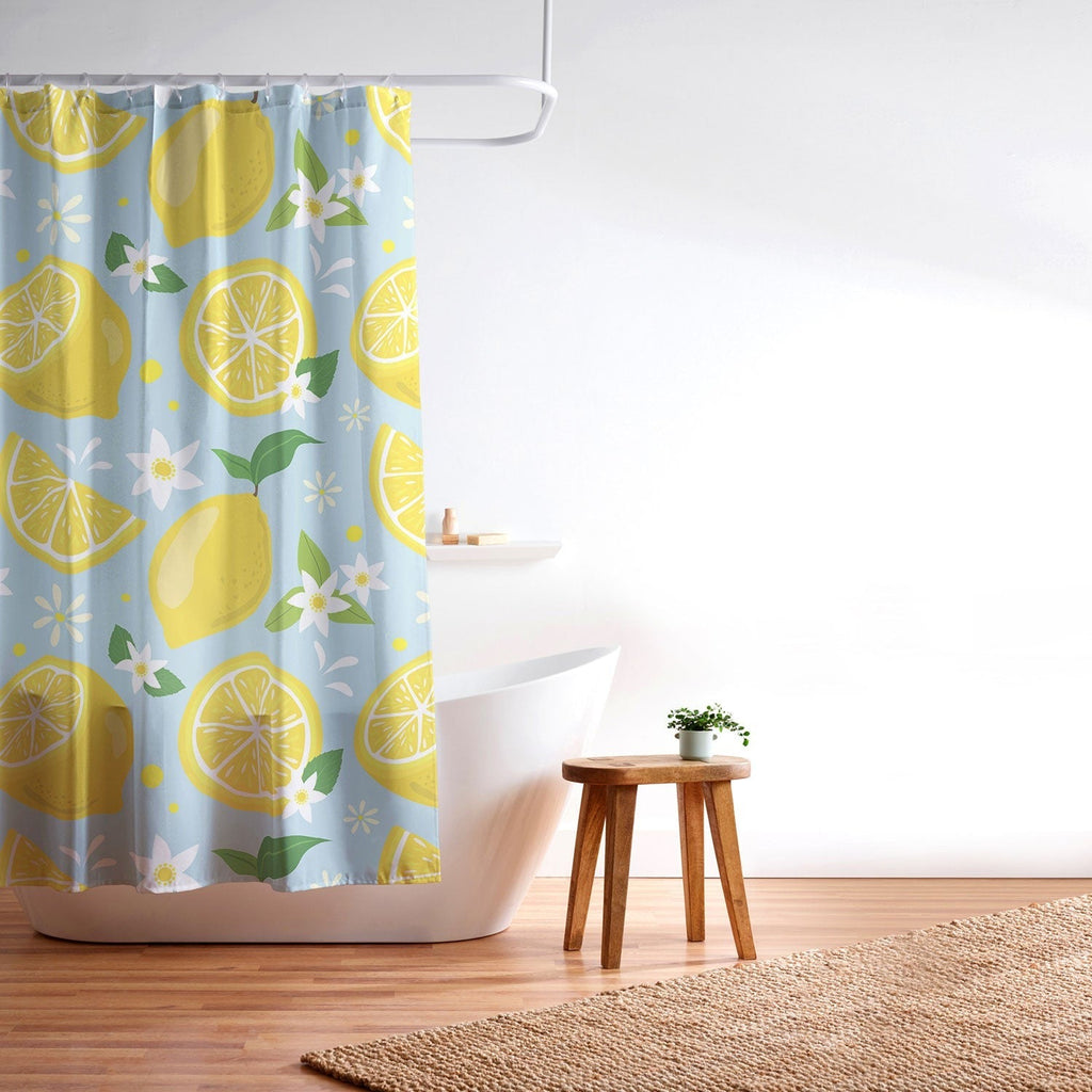 Design by Spark Lemony Fresh Florals Shower Curtain
