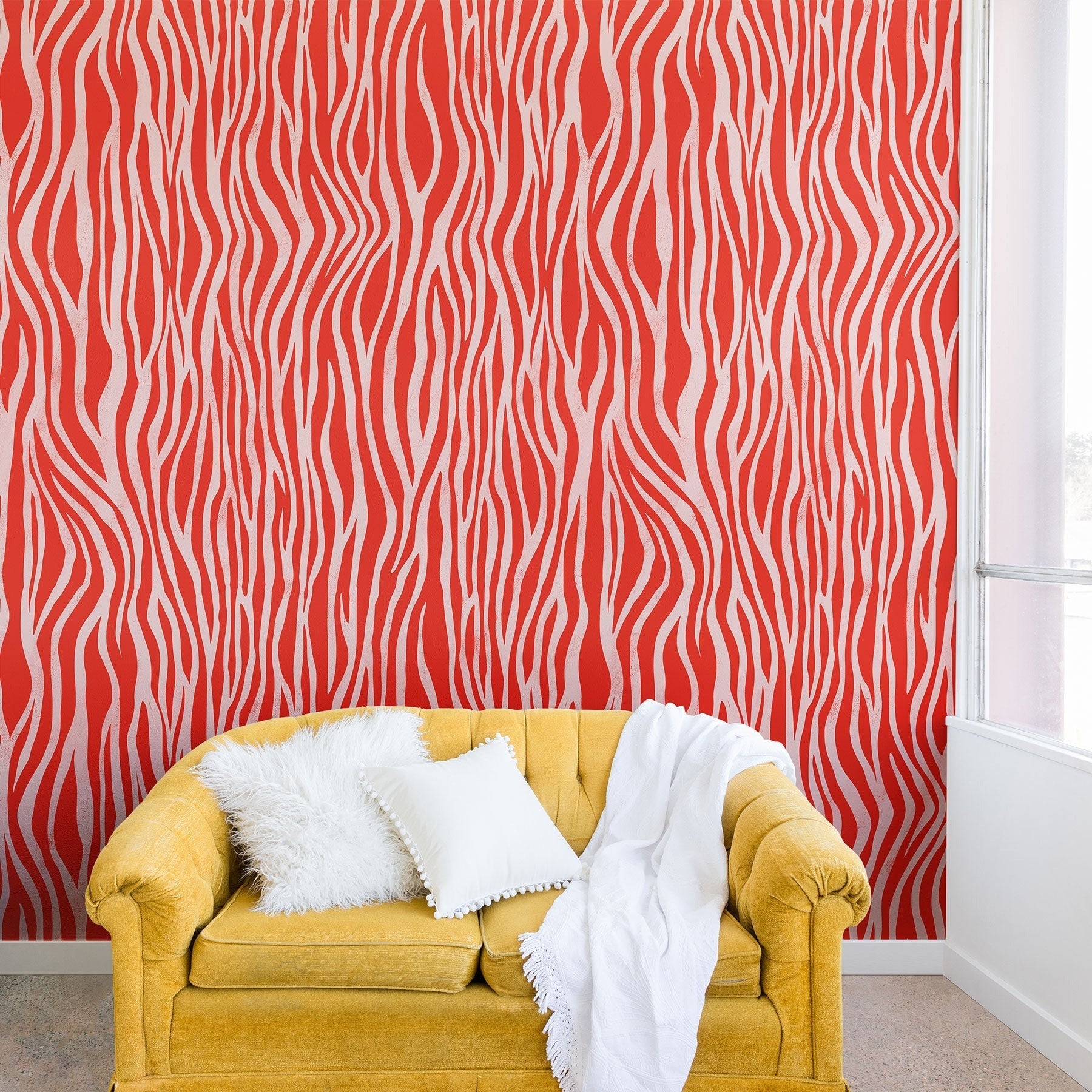 Avenie BR Red Zebra Stripe Wall Mural