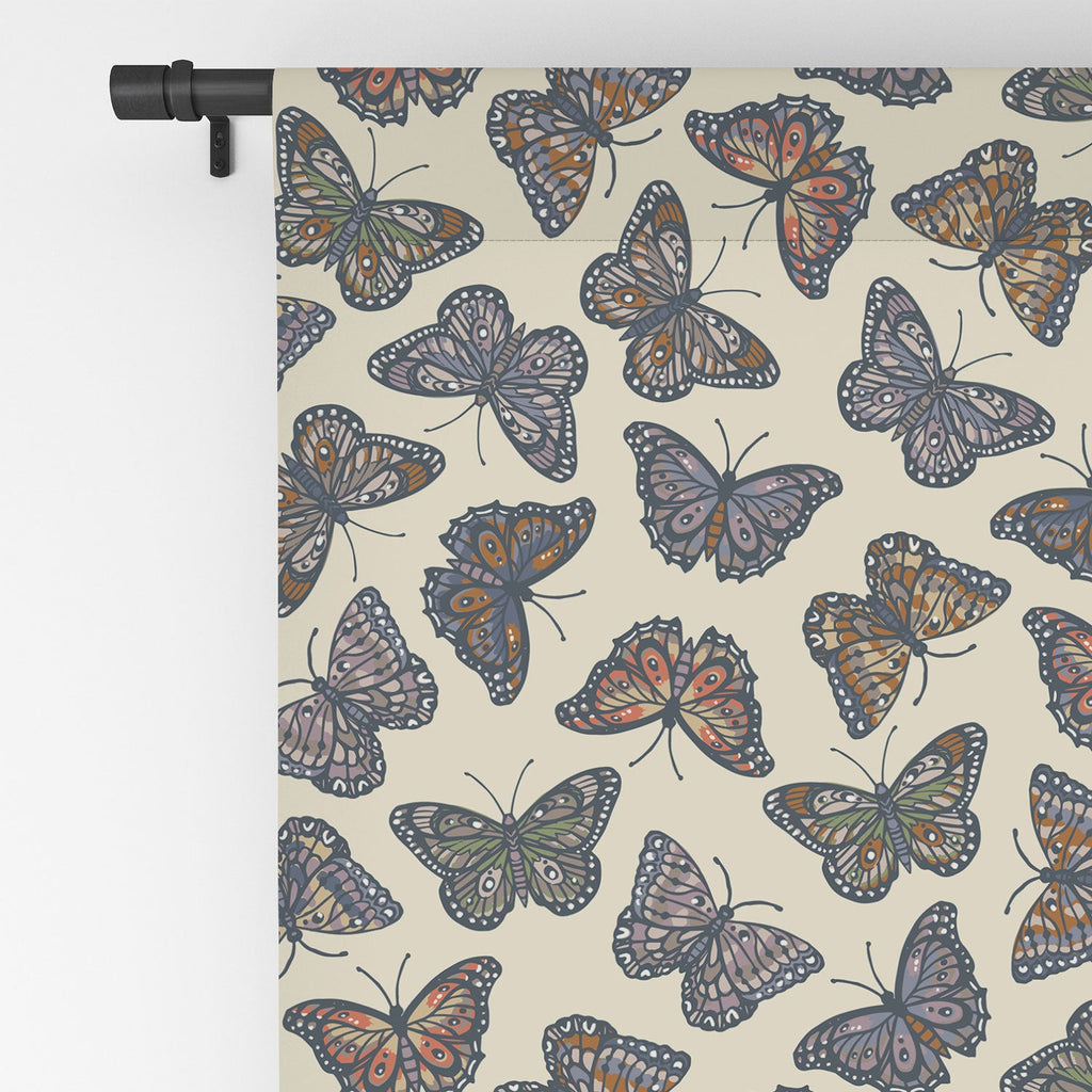 Avenie Countryside Butterflies Blue Blackout Window Curtain