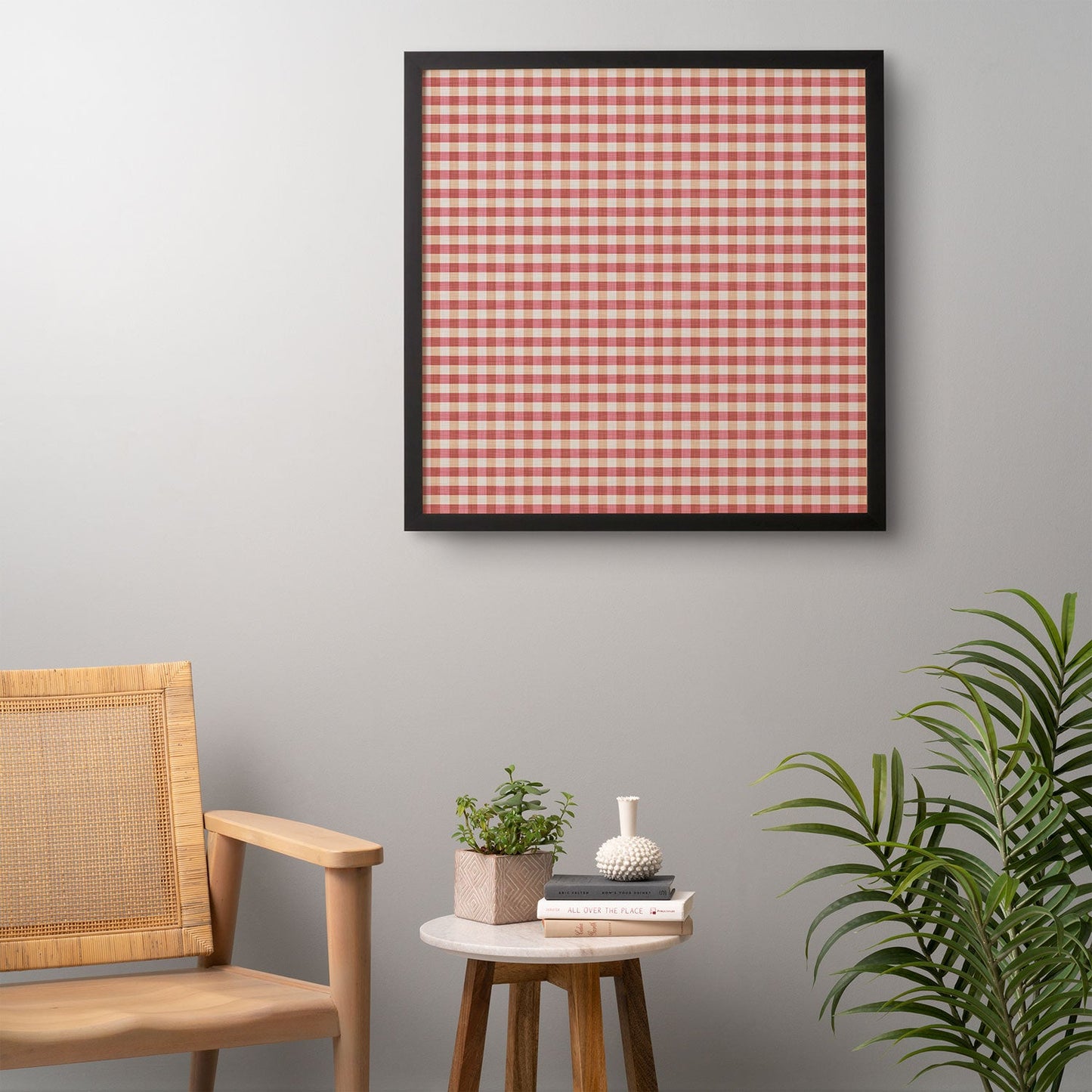 Avenie Cozy Gingham Framed Wall Art
