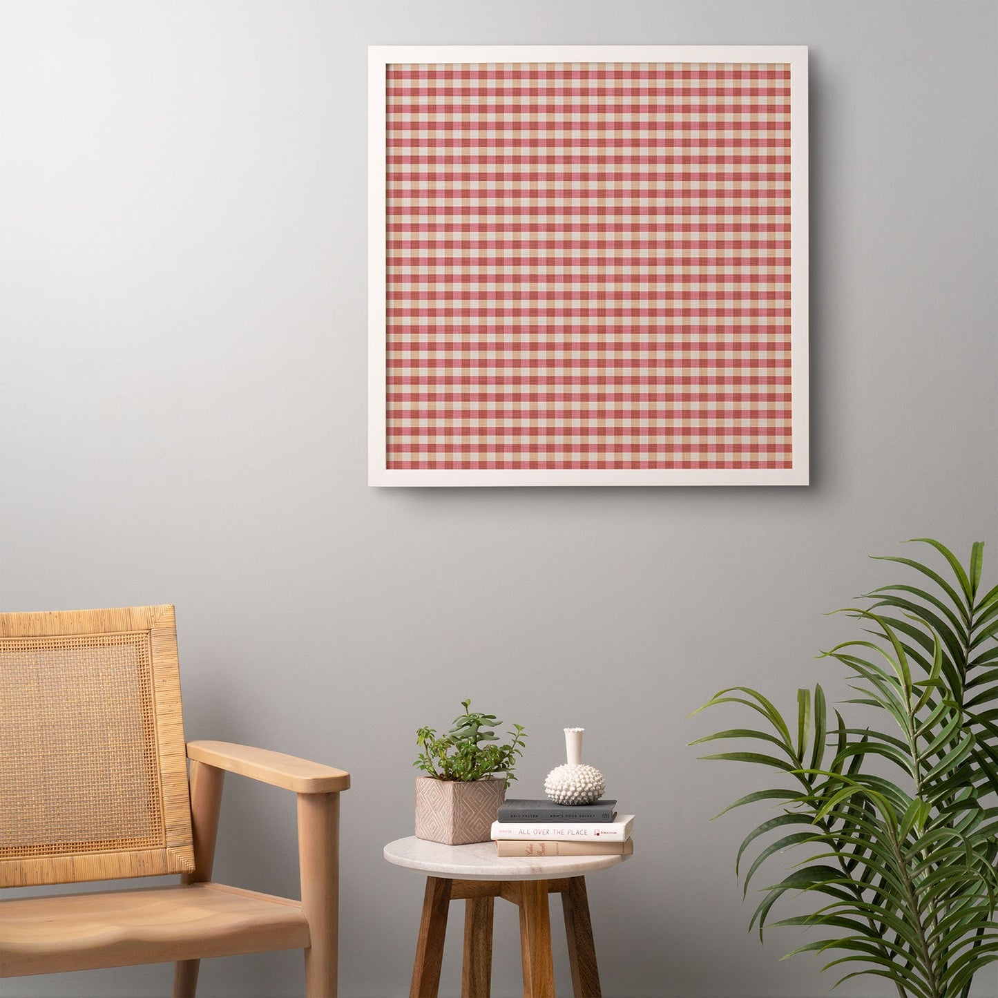 Avenie Cozy Gingham Framed Wall Art