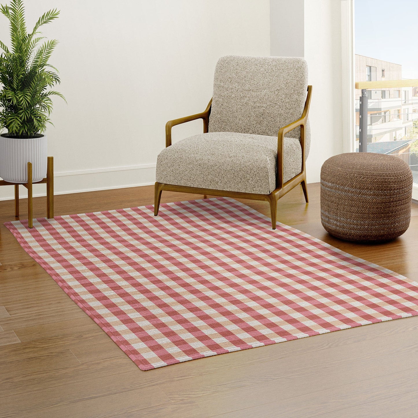 Avenie Cozy Gingham Area Rug