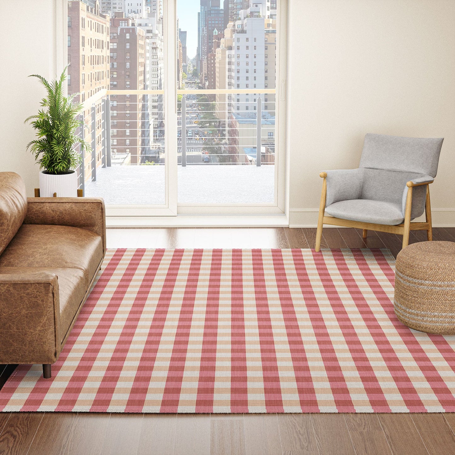 Avenie Cozy Gingham Area Rug