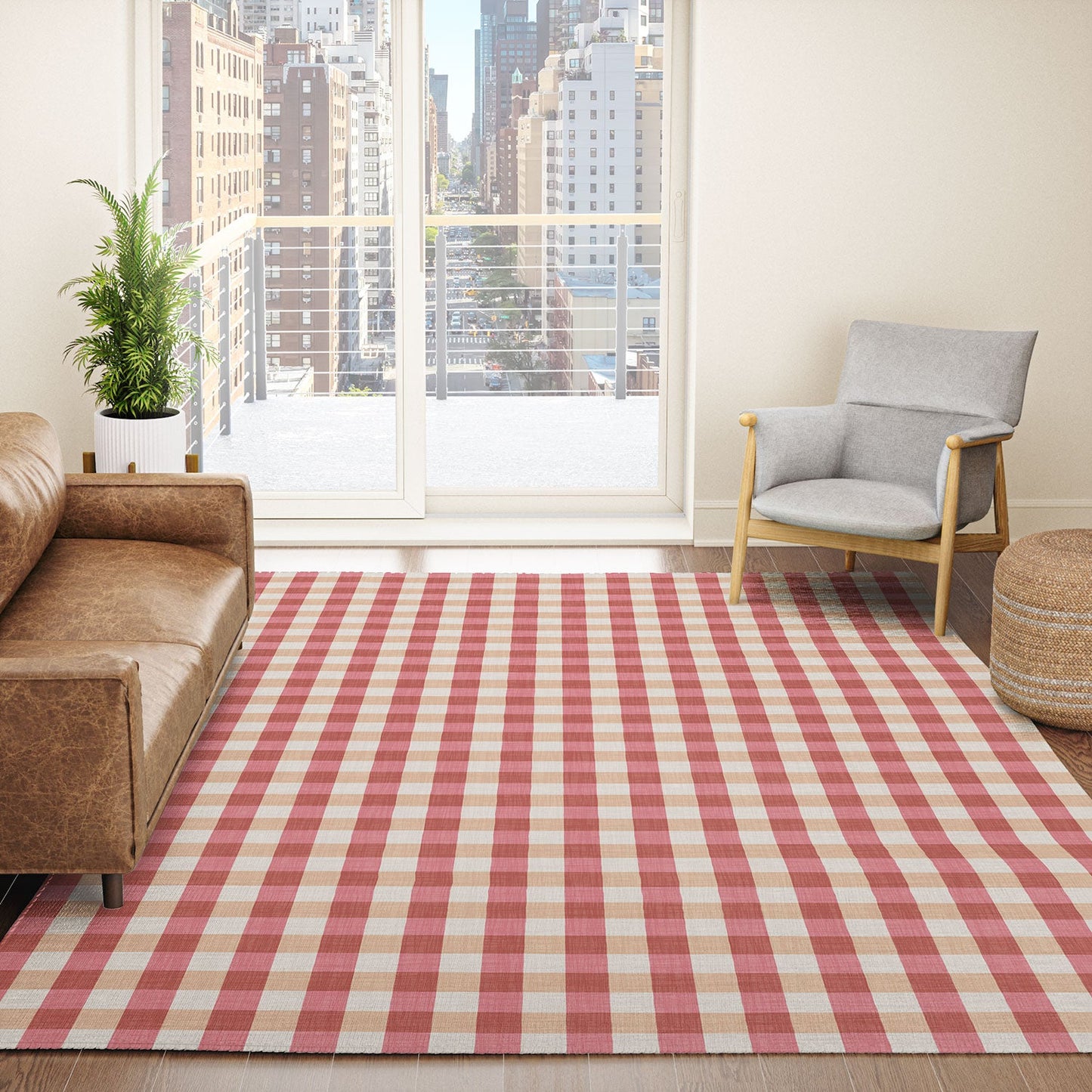 Avenie Cozy Gingham Area Rug