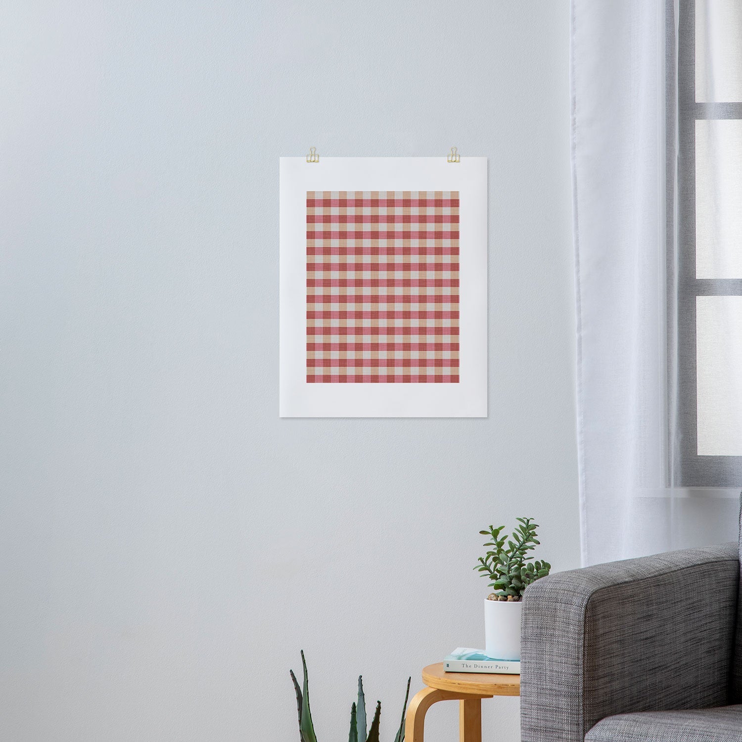 Avenie Cozy Gingham Art Print